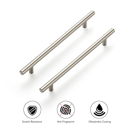 Image of Ravinte 10 Pack 10 Inch Cabinet Handles Brushed Nickel Stainless Steel Cabinet Handles Kitchen Cupboard Pulls 7-1 /2 inch Hole Center