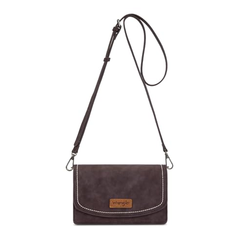 Image of Wrangler Small Crossbody Bag for Women, RFID Blocking Wallet Purse with Adjustable Strap, Multi-Compartment Shoulder Handbag