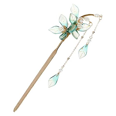 VNEWSCHI Women Hair Sticks Hair Sticks with Tassel Pearl Flower Hair Stick Chinese Hair Chopsticks Pearl Flower Hair Pin Retro Tassel Hair Chignon for Hair DIY Accessory Cover
