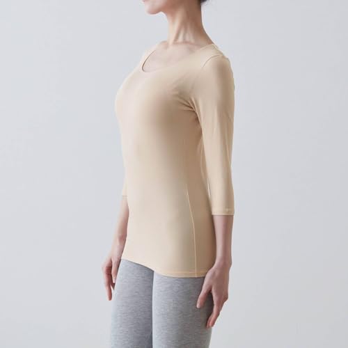 ベルメゾン インナーシャツ レディース 七分袖 綿混 クルーネック あったかインナー ホットコット の商品画像 4