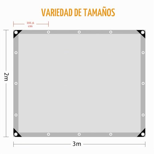 Miniatura 2 de Eeatuztl Lona Impermeable 2 X 3 M Con Ojales, Estabilizada A Los Rayos Uv - Protección Para Barco, Construcción, Resistente A La Intemperie Para Camping, Jardín, Camión