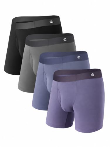 Image of DAVID ARCHY Men's Ultra Soft Underwear Modal Boxer Briefs Slim Fit 6.5 inch | Second Skin Fabric Breathable, Smooth Low-Profile Waistband, Easy Access Side Fly, Tagless Anti Chafing for All-day Comfort
