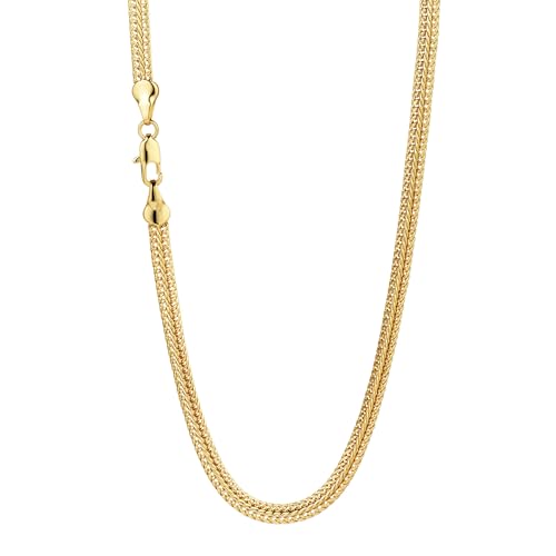 BRAYEG Gold Chain for Women & Men,14K Gold Chain Necklace for Men &Women Woven Chains for Womens Simple Layered Herringbone Choker Chains Necklaces 4MM 20inchs