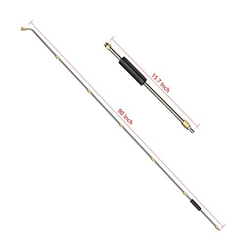 Varita de extensión de lavadora a presión Set 1/4 pulgadas Quick Connect 30 grados barra curvada