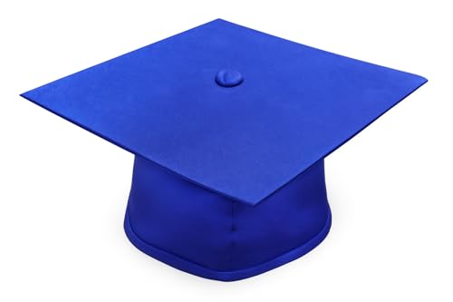 CLERKMANS Unisex Teenager Adult Graduation Cap (Royal Blue, Matte Finish)