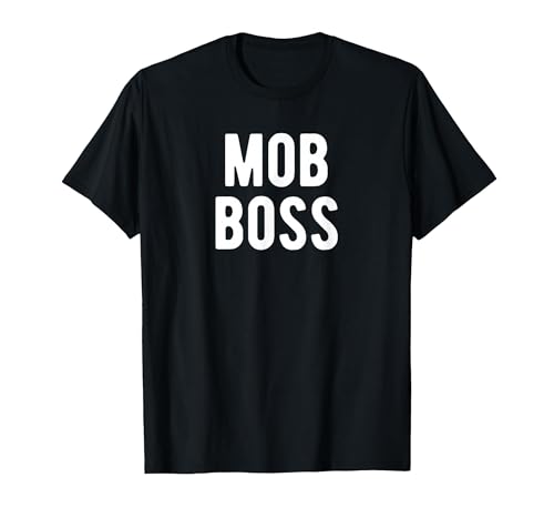 Mob Boss 1920s Gangster Costume Shirt Mafia Gangster Party T-Shirt, Men, Black, X-Large