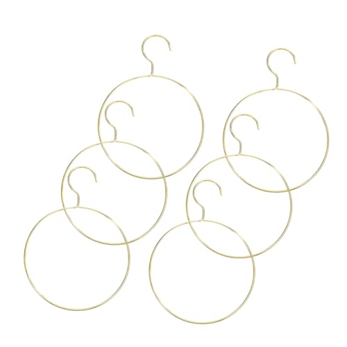 Amosfun 6pièces Porte-écharpes Métal Rond Style Scandinave Doré Support Antidérapant pour Foulards Liens Et Ceintures Organiseur Gain De Place Polyvalent pour Penderie