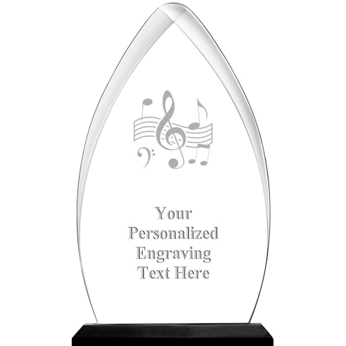 Crown Awards 9.25" Gateway Skyline Music Acrylic Award, Custom Engraved Music Trophy, Engraving Included, Prime