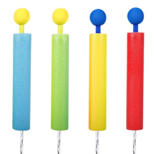 BCHKO Pistolet à Eau en Mousse EVA Lot de 4 à Pompe, Facile pour Enfants | Idéal Jeux d'Été Piscine Plage Extérieur