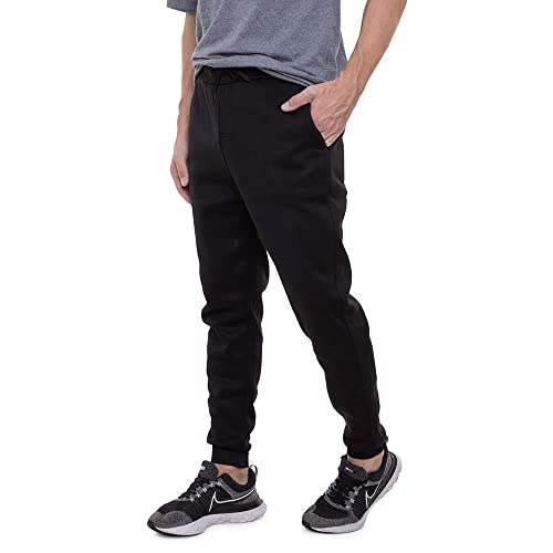 Calça de Moletom Slim Fit (M, Preto)