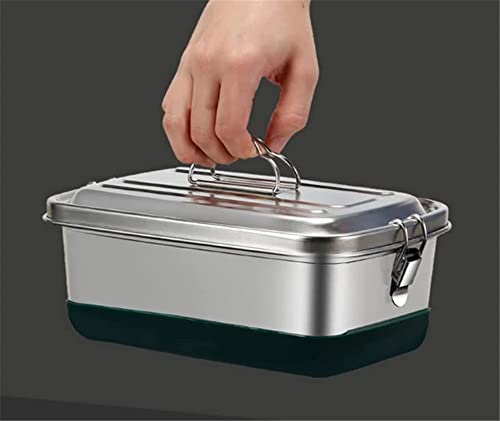 Foto von Ailovone Edelstahl Brotdose 2000ML Lunchbox Auslaufsicher auslaufsichere Brotdose mit herausnehmbarer Trennwand Geeignet für Schule,Büro,Kinder & Erwachsene (g3)