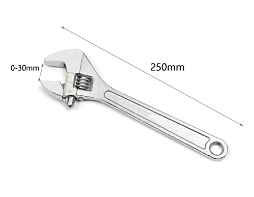 Sehfupoye 10 Inch Adjustable Wrench Forged Heat Treated Chrome-Plated Aluminum Alloy Spanner Wrenches Shank Plumber #TOP1