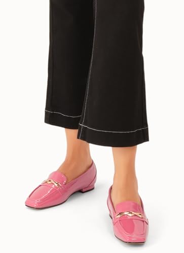 Image of Oh Mispares Womens Loafers Square Toe Low Heel Penny Loafers Fashion Comfortable Slip on Flats Casual Dressy Shoes for Women Work Office Patent Leather
