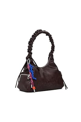 Desigual borsa a tracolla Montville Half Logo Shoulder Bag Chocolate marrone scuro