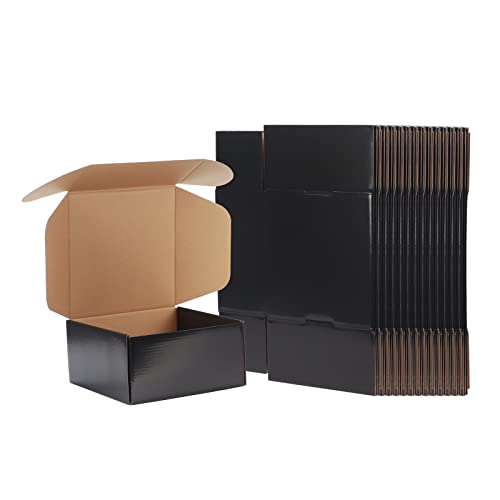Lot de 25 boîtes d'expédition en carton pour petites entreprises, emballage et envoi Noir 20,3 x 20,3 x 10,2 cm Cover