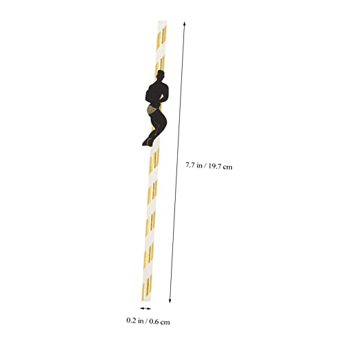 Outanaya 24pcs pitillos desechables dorados para fiestas miniatura 2