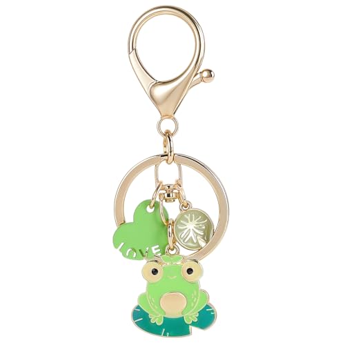 Grevosea 1 Stück Frog Keychain Schlüsselanhänger Kinder-Froschkönig-Anhänger Anti-Verlust Taschenanhänger