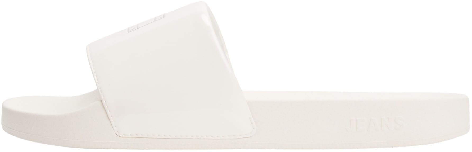 Tommy Jeans Women's Flag Beach Slides with Logo, Off-White (Ivory), 6.5