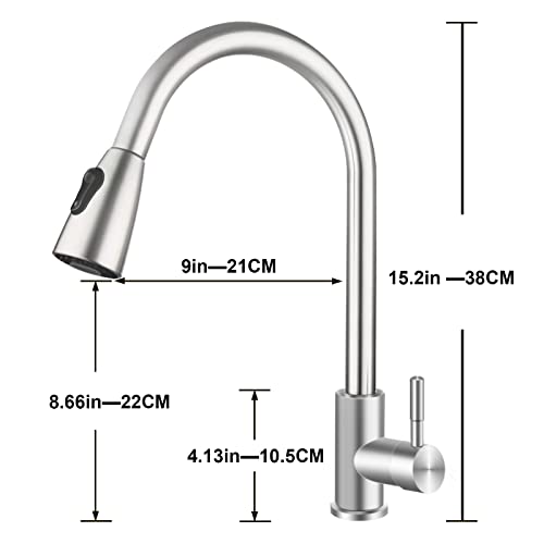 Welan Wasserhahn Küche,Küchenarmatur Ausziehbar Brause 360° Drehbar Spültischarmatur küche Mischbatterie Küche Mit 2 Strahlarten Wasserhahn Küche Ausziehbar - Image 3