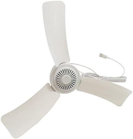 SKYRI Portable Ceiling Fan Mini USB Tent Fans for RV, Camping, Outdoor Hanging Gazebo Tents Ceiling Canopy Dorm Room Fan DC 5V Compatible Battery Power