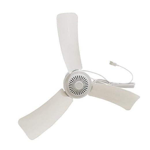 Portable Ceiling Fan Mini USB Tent Fans for Camping, Outdoor Hanging Gazebo Tents Ceiling Canopy Fan DC 5V Compatible Battery Power