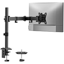 HUANUO Single Monitor Mount, Monitor Arm for 13-32 Monitors up to 17.6 lbs, Adjustable Stand with 16 Max Height, Desk Mount with C-Clamp and Grommet Base, VESA 75x75mm or 100x100mm
