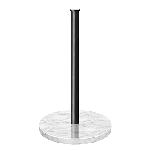Paper Towel Holder Countertop, Jesginboo Kitchen Paper Towel Holder Stand with Natural Marble Base for Standard and Large Size Rolls (Black, 1 Pack) Paper Towel Holder Countertop, Jesginboo Kitchen Paper Towel Holder Stand with Natural Marble Base for Standard and Large Size Rolls (Black, 1 Pack)