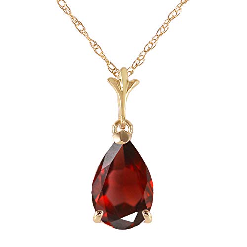 Galaxy Gold 14K Solid Gold Natural Garnet Pear Drop Pendant