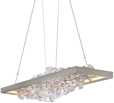 Corbett Lighting Jasmine - 118W 1 LED Linear Pendant-12 Inches Tall and 18 Inches Wide-Silver Leaf Finish