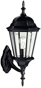 Kichler Madison 19.75" 1 Light Outdoor Wall Light with Clear Beveled Glass in Black,Black (Painted) image 3