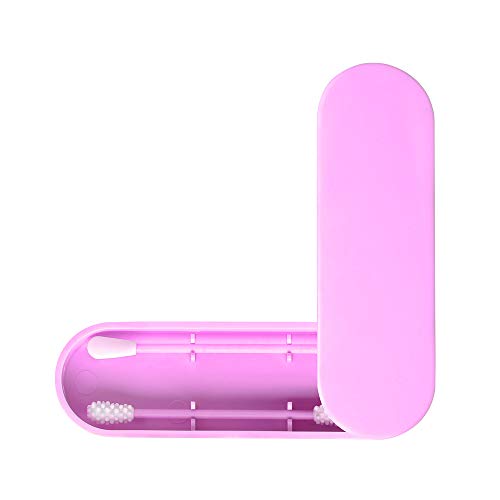 Preisvergleich Produktbild HUHUDAY 2PCS Wiederverwendbare Wattestäbchen, Wattestäbchen Wiederverwendbar, Silikon Wattestäbchen Umweltfreundliche Sicherheit Wattestäbchen Tragbare Ohrstäbchen Ohrreinigung Mit Aufbewahrungsbox