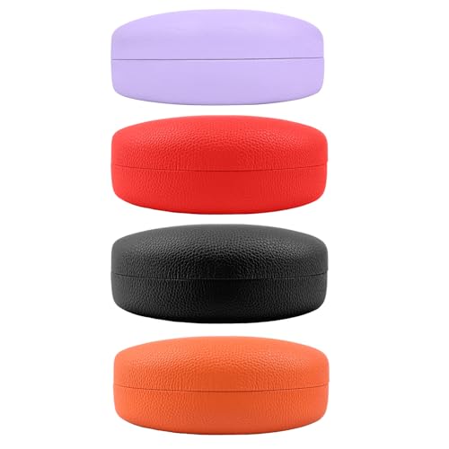 CHZZMS 4 PACK Extra Large Hard Shell Eyeglasses Case, Protective Case For Eyeglasses and Sunglasses (4 PACK-A)