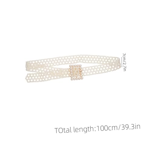 FRCOLOR Women’s Pearl Waist Belt Dress Adjustable Buckle – Chic Decorative Waistband for Formal and Casual Wear – Random Style Selection2