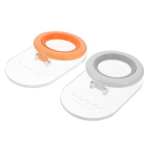 DECHOUS 2個 トイレ蓋リフター 取っ手付き 便利で衛生的なトイレカバー持ち上げ器 グレー オレンジ 家用手軽に装着 手を汚さず清潔維持