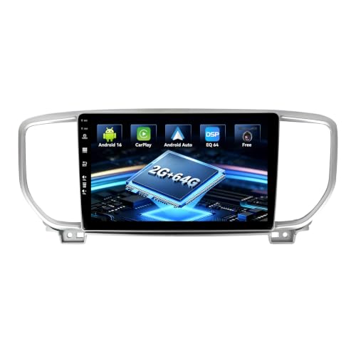 MISONDA �_�u��DIN 2GB 64GB �J�[���W�I�X�e���I Android 16 Kia KX5/Sportage 2016-2019 �p �J�����t��/Wireless Carplay/Android Auto/DSP/RDS/WIFI/�~���[����