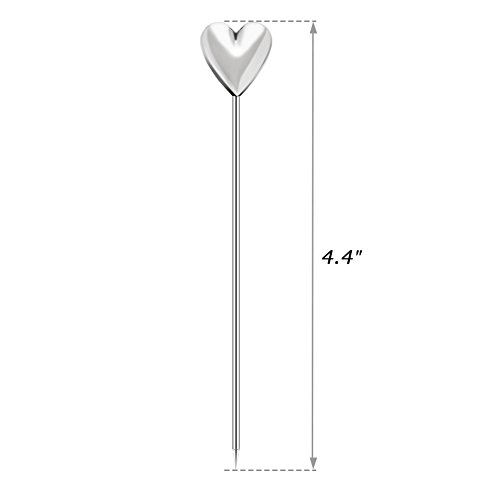 Stainless Steel Martini Cocktail Picks For Olive,Cocktail,Party,Wedding - Set Of 5 - Heart #TOP5