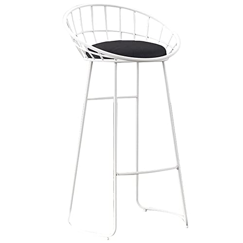 Tabouret de bar blanc 65 cm en velours avec dossier pour îlot de cuisine Lot de 2