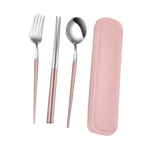 CHICAMPERA 3piezas Vajilla Cucharilla Tenedor Palillos Estuche Para Guardar Para Camping y Picnic