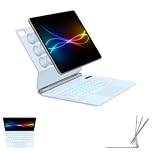 TECHGEAR Keyboard Case for iPad 11" A16 (2025) & 10.9" (10th Gen 2022), Slim Magnetic Floating Stand, Bluetooth QWERTY, Multi-Touch Trackpad, 7-Color Backlit Keyboard for Students, Travel & Work
