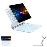 TECHGEAR Custodia per tastiera per Apple iPad Air 11" 2026 (M4), 2025 (M3), 2024 (M2) - Supporto magnetico galleggiante, trackpad, QWERTY retroilluminato a 7 colori per iPad Air 11" 5a/4a generazione