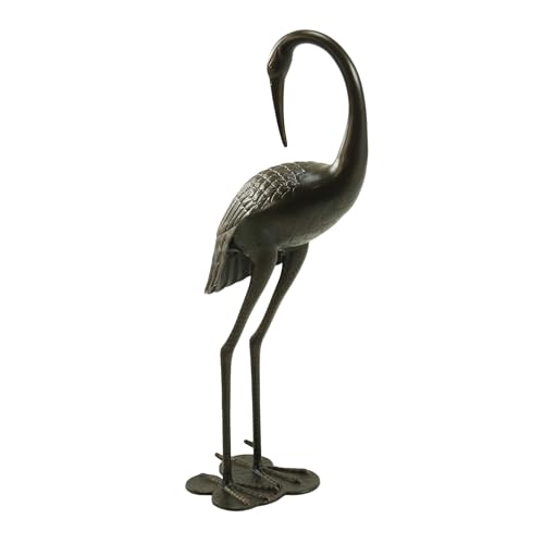 Merax 1 Piece 39 Inch Rust-Proof Aluminum Crane Garden Statues - Dark Bronze Outdoor Bird Decor, Handcrafted Metal Art for Patio, Yard, or Pond, No Assembly Required by Merax - Used condition - Image 5