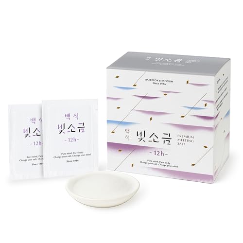 Baekseokbit 12-Hour Premium Melting Salt – 100 x 3g Sachets, Fine Alkaline Crystals, Korean Salt