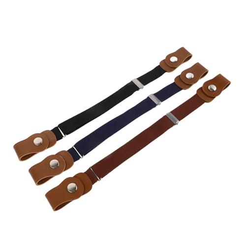 3pcs Elastic Waist Belts Pants Belts for Boys Stretchy Waistbands Lightweight Comfortable for School Uniforms and Casual Wear Black