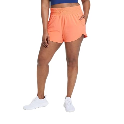 All in Motion Women's High-Rise Flex Shorts 3" (as1, Alpha, 3X_l, Regular, Regular, Coral Pink)