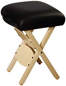 Master Massage Tables Lightweight Wooden Handy Folding Massage Stool, Black