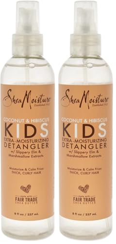 Image of SheaMoisture Detangler Conditioner, 8 oz, Pack of 2 | Kids | Curly Hair | Coconut and Hibiscus | Extra Moisturizing