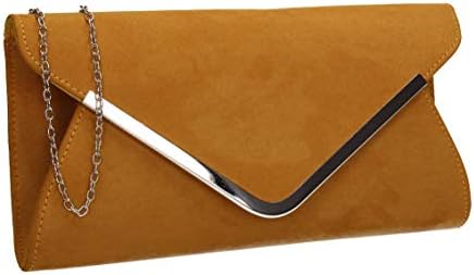 SwankySwans Karlie Suedette Womens Party Evening Clutch Bag