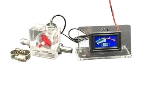 Débitmètre à 3 voies avec thermomètre à LED vert pour sécuriser le watercooling