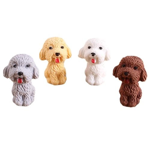 12pc Elementary School Creative Eraser Learning Stationery Cartoon Cute Teddy Dog Eraser-Color Mixed Hair