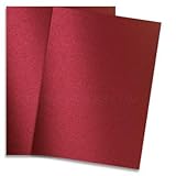 Shimmer Red Satin 8.5X11 Card Stock Paper - 25 sheets per pack